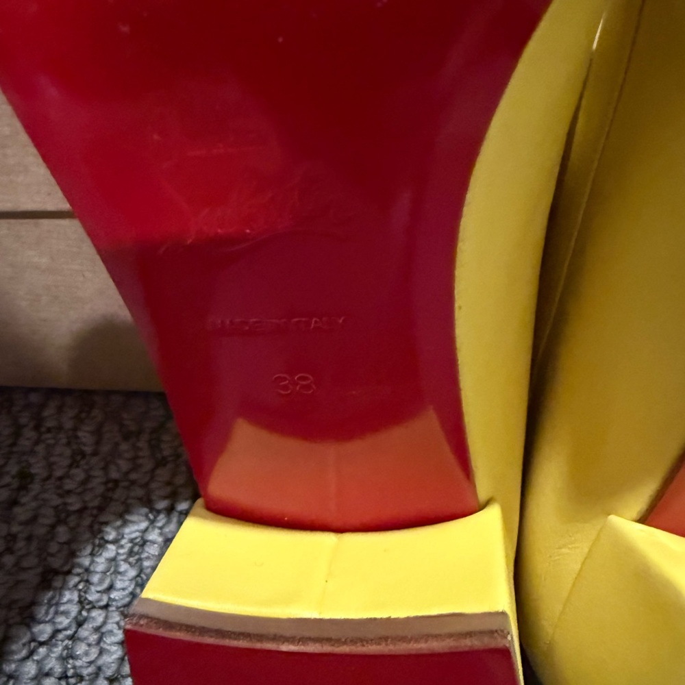 Christian Louboutin, yellow, soft, lambskin, leather size8 new - Picture 2 of 6